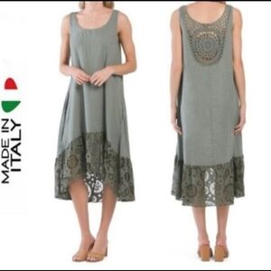 Christina Vergani Midi Dress Linen Dress